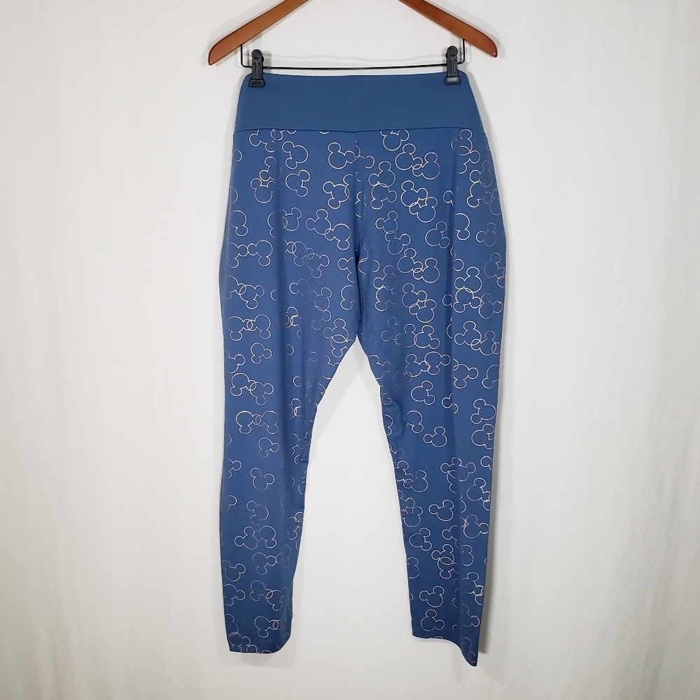 Disney Mickey Copper Print Leggings in Blue Women's 2x